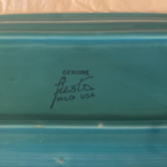 Vintage Original Fiesta turquoise Oval Utility Tray - Picture 6 of 10